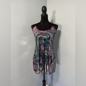 FREE PEOPLE‎ Intimately Psychedelic Sequin Slip Dress Women’s Size Medium